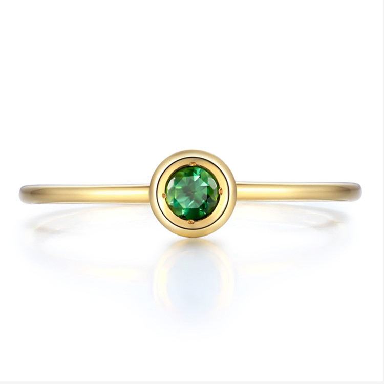 Messi Alahas - Messi Alahas classic chic esmeralda nga bato nag-inusara 14k 18k yellow nga singsing nga bulawan alang sa mga babaye singsing 8