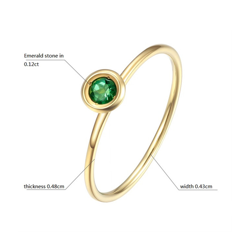 Messi Alahas - Messi Alahas classic chic esmeralda nga bato nag-inusara 14k 18k yellow nga singsing nga bulawan alang sa mga babaye singsing 10