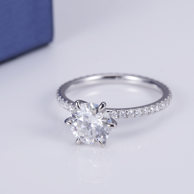 Messi Jewelry - Messi Gems MS-557 1Ct DEF Moissanite 2022 Valentine's Day Women Gift 14k Gold Ring Rings 9