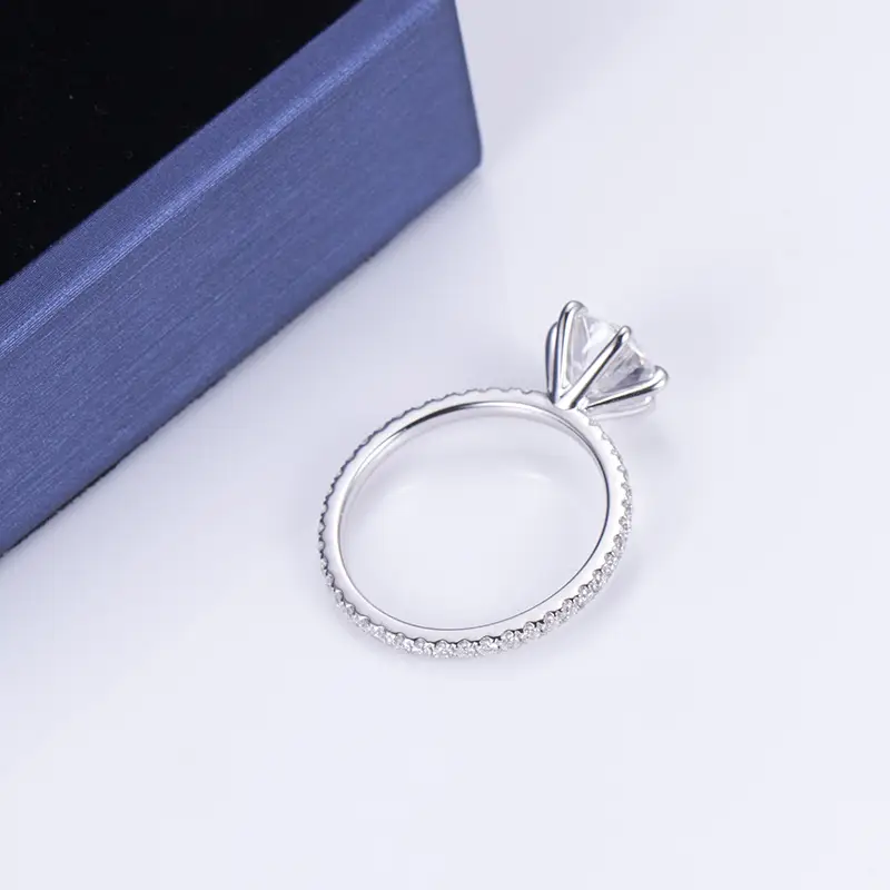 Custom moissanite solitaire engagement rings suppliers Manufacturer | Messi Jewelry 6