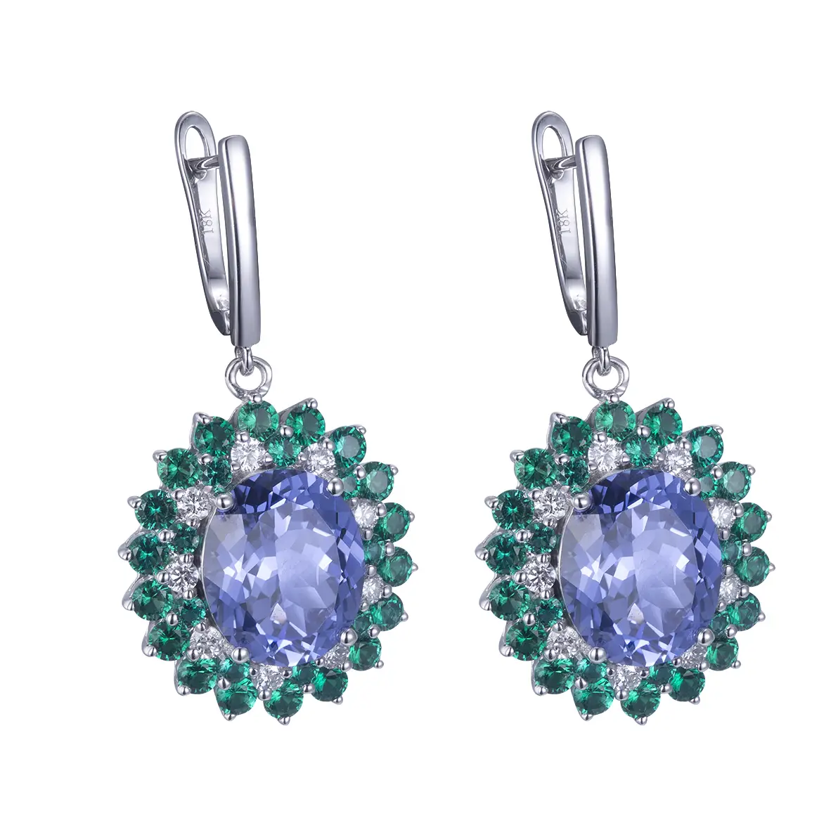 Gioielli Messi - Gioielli Messi 10x12 mm Ovali tagli a taglio di mais Orecchini per donne 18K Goldro Goldro 1