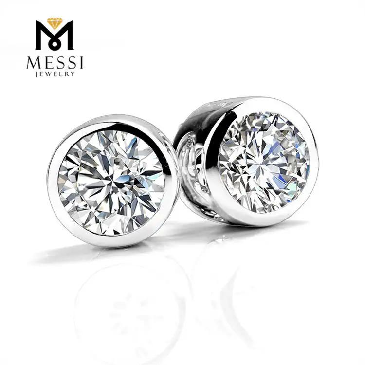 Gioielli Messi - Gioielli Messi 14K 18K Gioielli solidi in oro bianco puro 2 carati Moissanite Diamond Earring Moissanite Gold Gioielli 1
