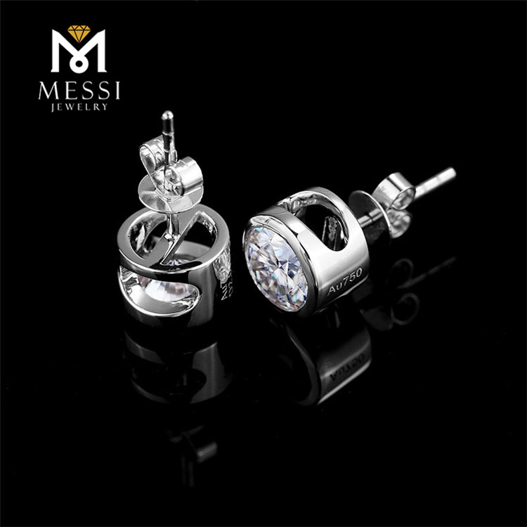 Messi Alahas - Messi Alahas 14K 18k Pure White Gold Solid Alahas 2 carats moissanite diamante ariyos Moissanite Gold Alahas 18