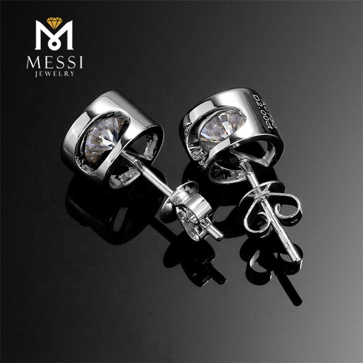 Messi Jewelry - Messi Jewelry wholesale price 14k gold 1 carat DEF moissanite stud earrings for gift Earrings 14