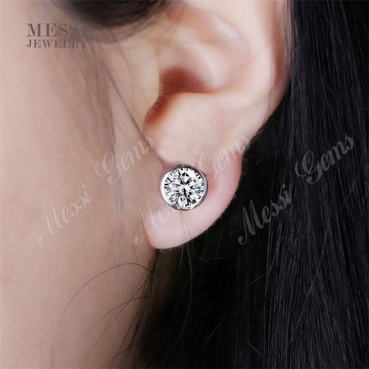 Messi Jewelry - Messi Jewelry wholesale price 14k gold 1 carat DEF moissanite stud earrings for gift Earrings 16