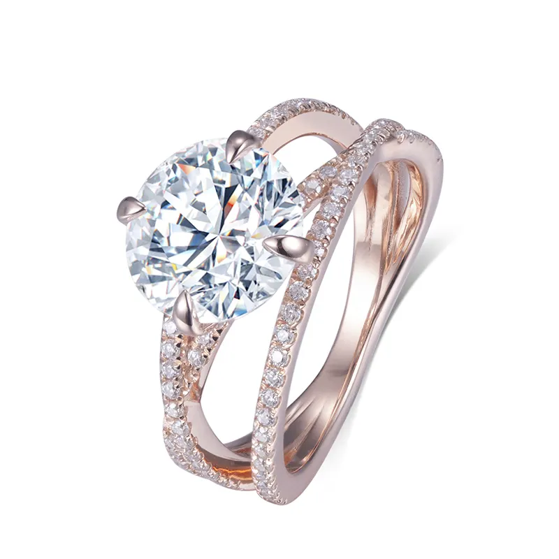 rose gold moissanite wedding band at Wholesale Prices | Messi Jewelry 3