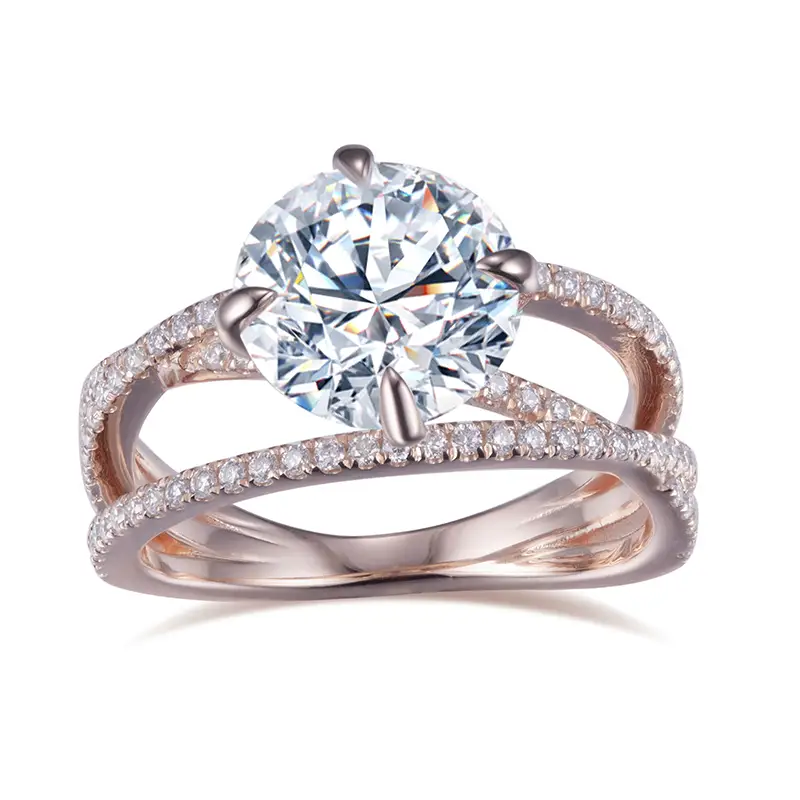 Messi Jewelry - Messi Jewelry MSR -595 S925 Silver 3ct Ring Stackable Anelli all'ingrosso Moissanite 1