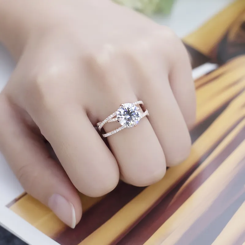rose gold moissanite wedding band at Wholesale Prices | Messi Jewelry 7