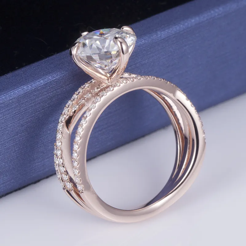 rose gold moissanite wedding band at Wholesale Prices | Messi Jewelry 5