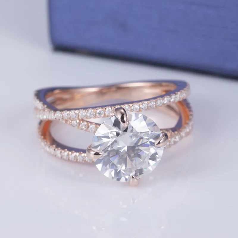 rose gold moissanite wedding band at Wholesale Prices | Messi Jewelry 4