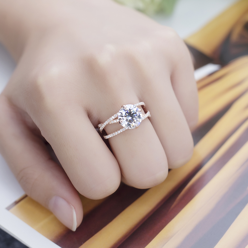 rose gold moissanite wedding band at Wholesale Prices | Messi Jewelry 11