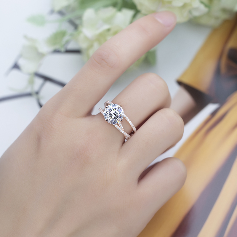 rose gold moissanite wedding band at Wholesale Prices | Messi Jewelry 12