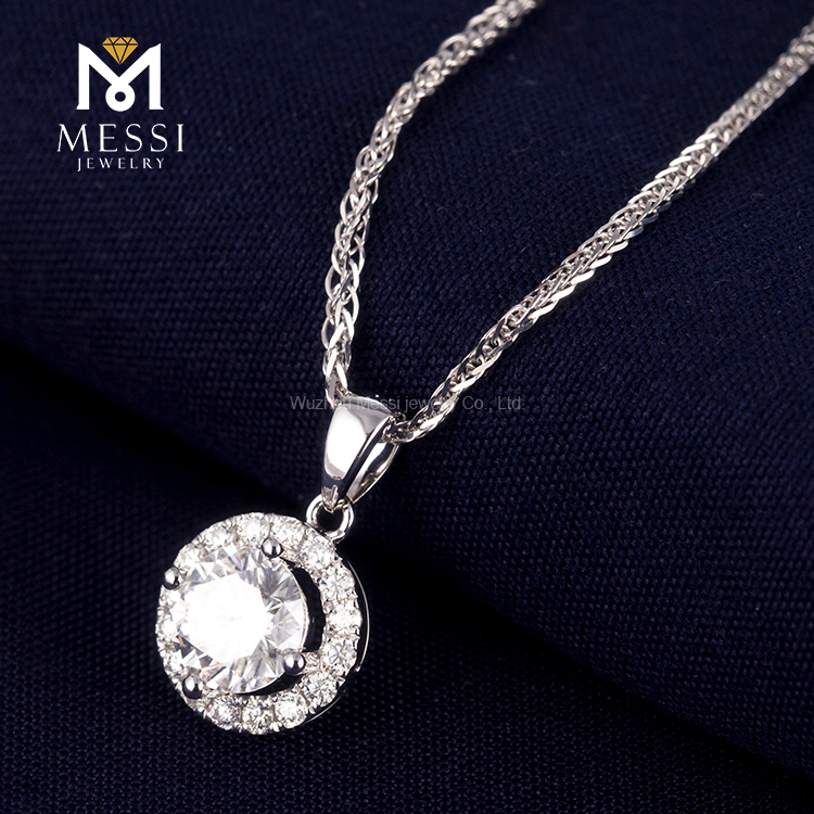 Messi Alahas - Messi Alahas MS-275 lingin nga porma elegante nga fashion 18k puti nga bulawan moissanite Necklace Moissanite Gold Alahas 11