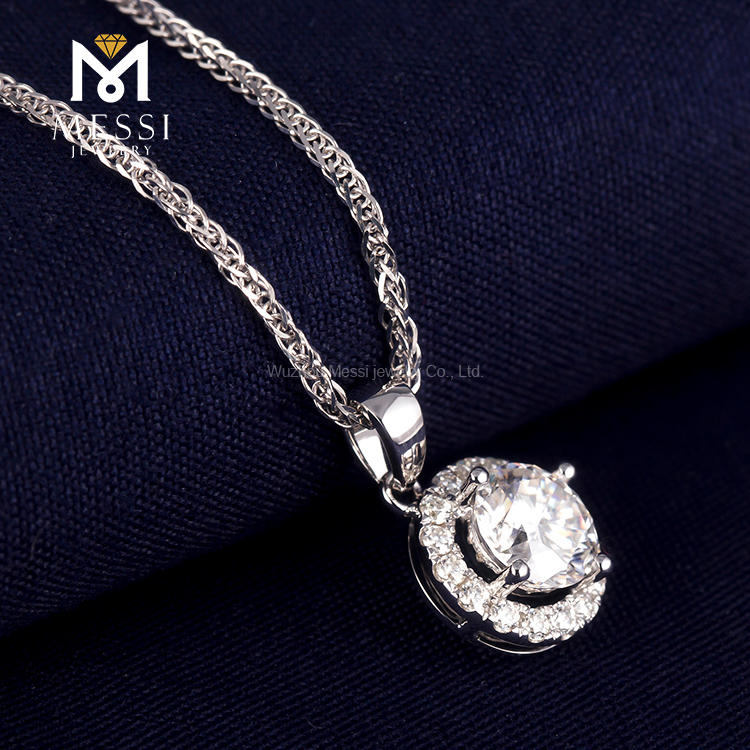 Messi Alahas - Messi Alahas MS-275 lingin nga porma elegante nga fashion 18k puti nga bulawan moissanite Necklace Moissanite Gold Alahas 9