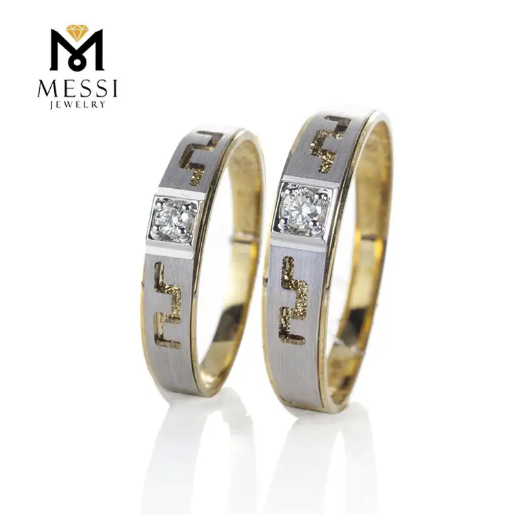 Gioielli Messi - Gioielli Messi Synthetic Diamond Gioielli Anelli da sposa a buon mercato per anelli di coppia di coppia in oro bianco 14k 1