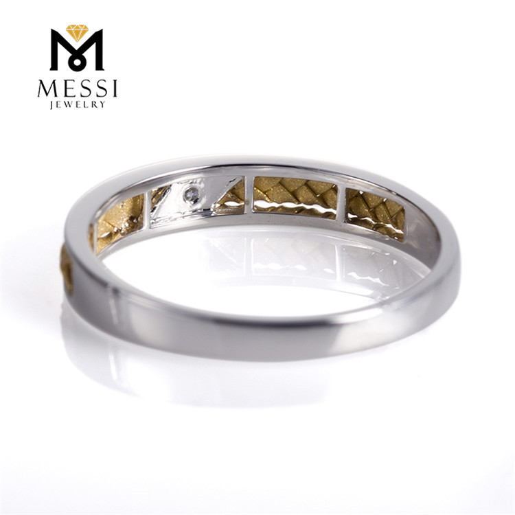 Messi Alahas 18k diamante singsing fashion alahas puti ug rosas nga bulawan nga kolor diamante singsing sa kasal set