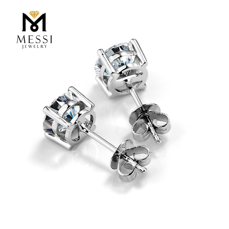 Messi Jewelry 14K 18k solid gold 2ct moissanite earrings