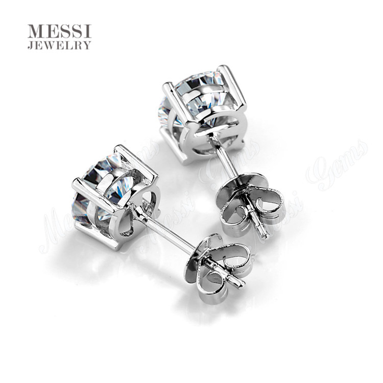 Messi Jewelry 14K 18k solid gold 2ct moissanite earrings