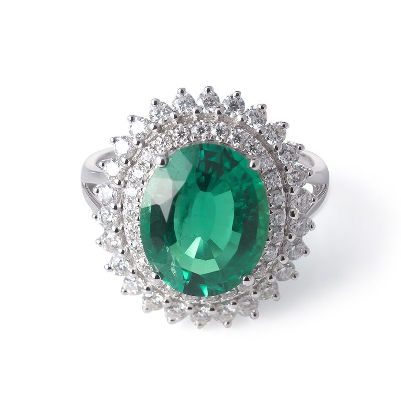 메시 쥬얼리 - 메시 보석 유럽과 미국 화이트 골드 보석 여성 남자 애인 링 4ct alg emerald 커스텀 참여 및 결혼 반지 반지 8