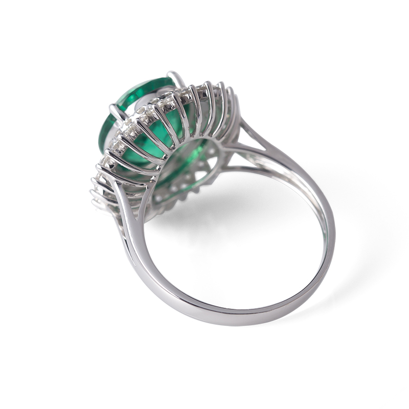 메시 쥬얼리 - 메시 보석 유럽과 미국 화이트 골드 보석 여성 남자 애인 링 4ct alg emerald 커스텀 참여 및 결혼 반지 반지 10