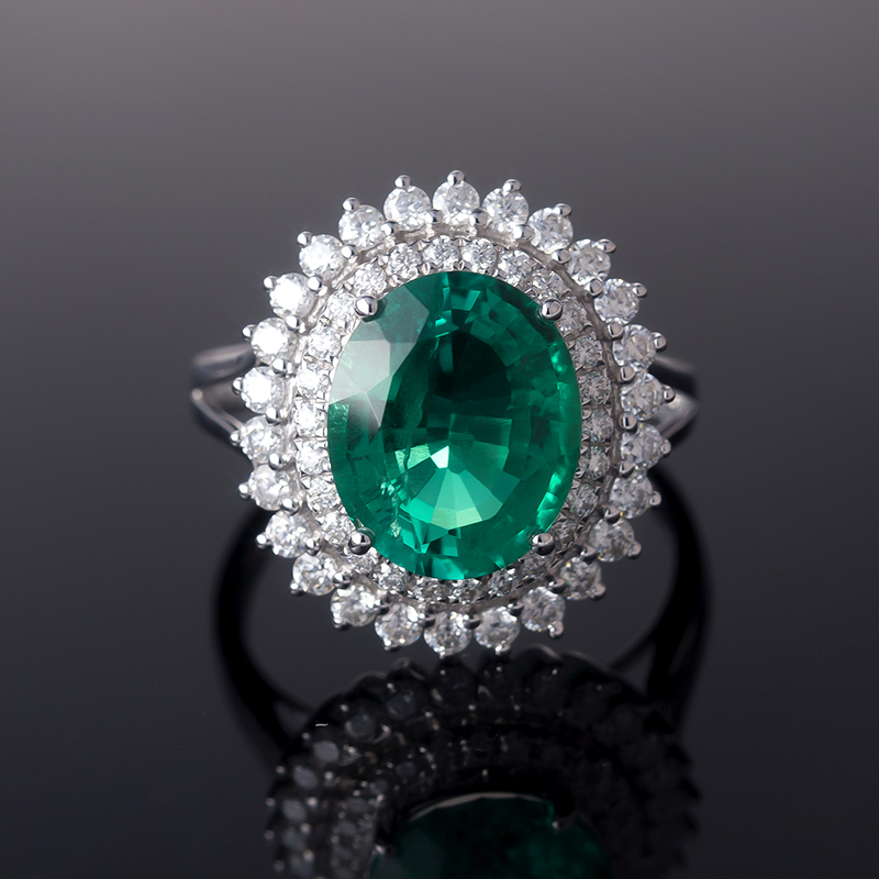 메시 쥬얼리 - 메시 보석 유럽과 미국 화이트 골드 보석 여성 남자 애인 링 4ct alg emerald 커스텀 참여 및 결혼 반지 반지 13