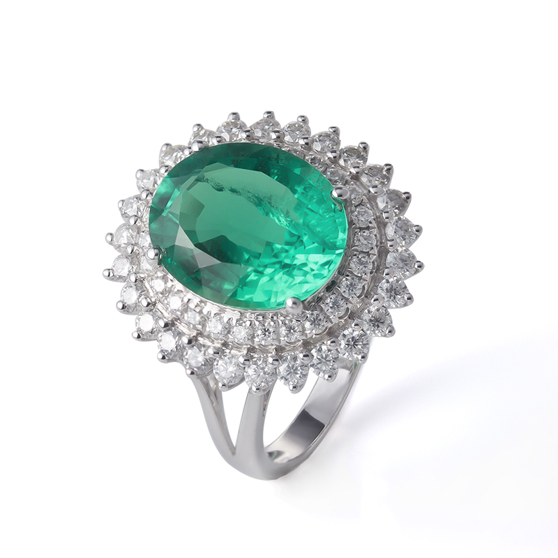 메시 쥬얼리 - 메시 보석 유럽과 미국 화이트 골드 보석 여성 남자 애인 링 4ct alg emerald 커스텀 참여 및 결혼 반지 반지 12