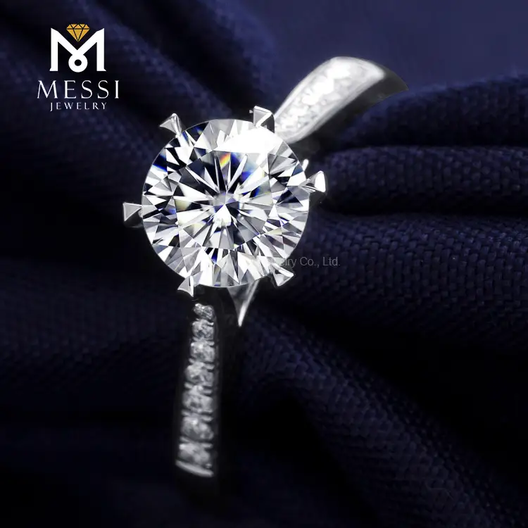 2021 Messi Gems MS-126 Elegant White Gold Engagement Ring 4