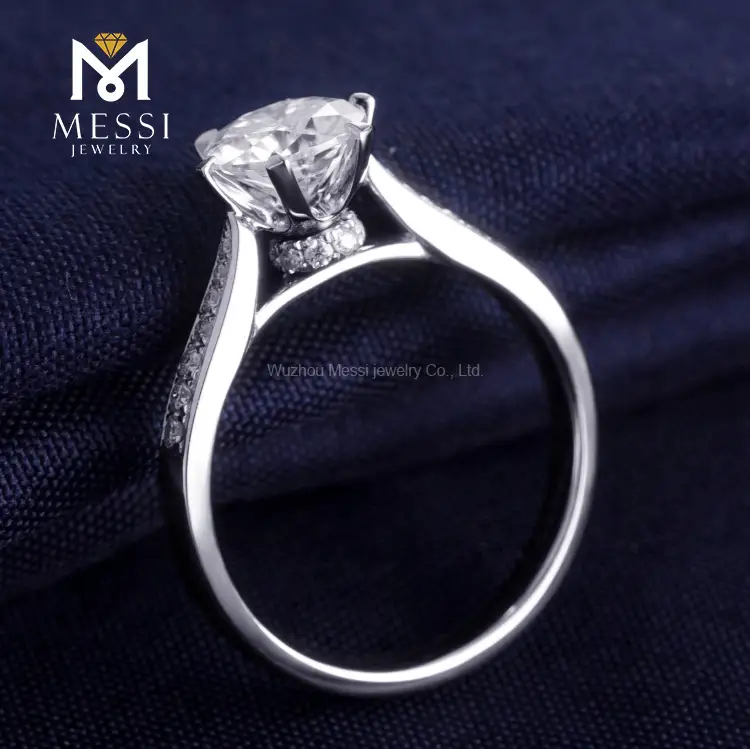 2021 Messi Gems MS-126 Elegant White Gold Engagement Ring 5