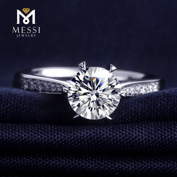 2021 Messi Gems MS-126 Elegant White Gold Engagement Ring 6