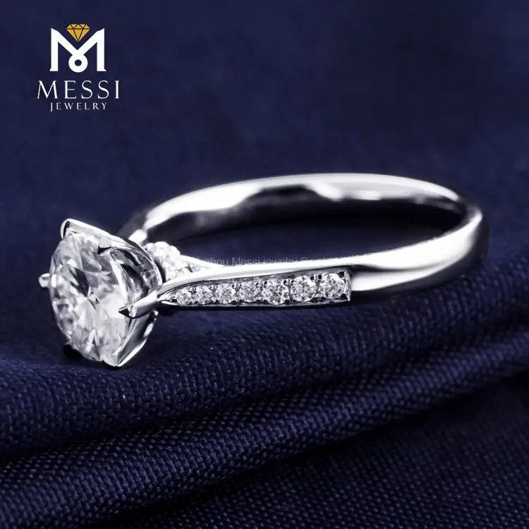 2021 Messi Gems MS-126 Elegant White Gold Engagement Ring 7