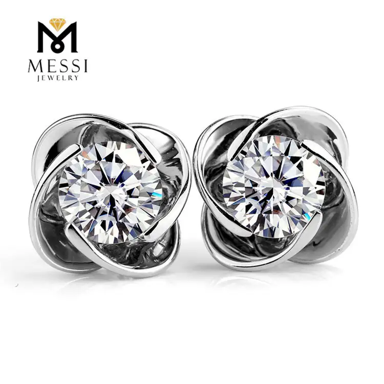 Custom moissanite martini stud earrings factory price Manufacturer | Messi Jewelry 5