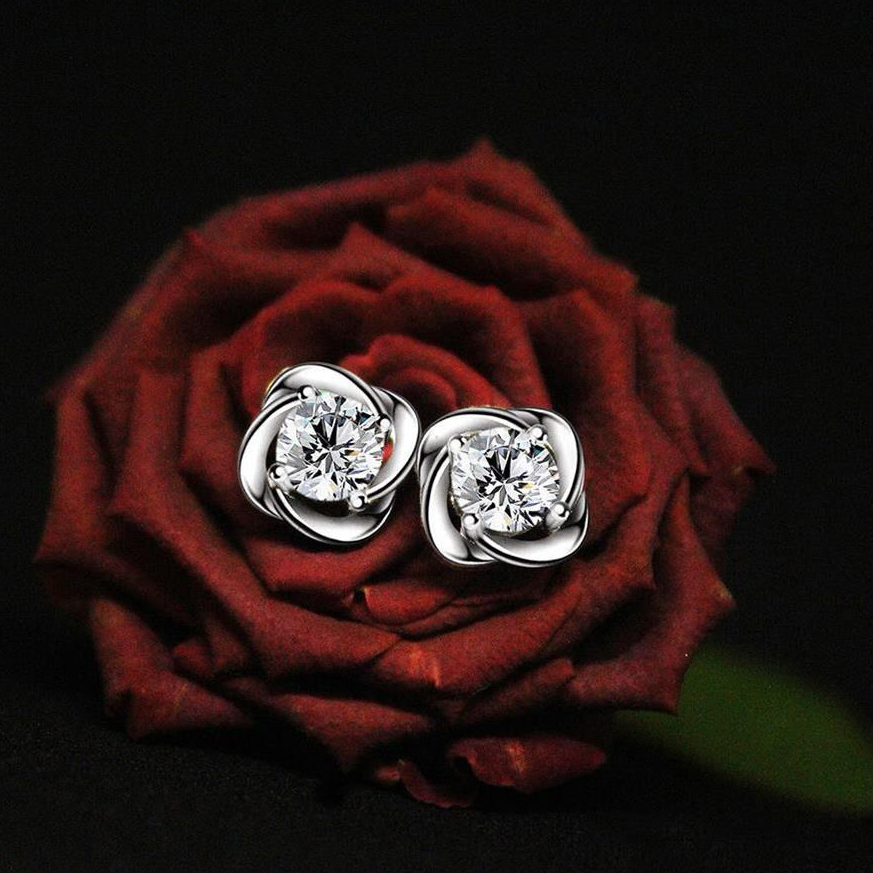 Messi Jewelry - Messi Jewelry 14K 18k Pure White Gold Solid Jewelry 2 carats moissanite diamond earring Earrings 16