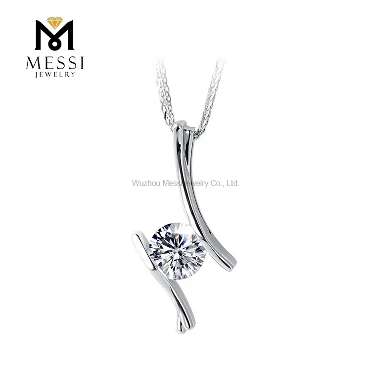 메시 쥬얼리 -MS -206 메시 보석 조명 14K 18K 화이트 골드 1CT 어머니를위한 데프 모이 사니트 목걸이 펜던트 선물 2020 목걸이 1