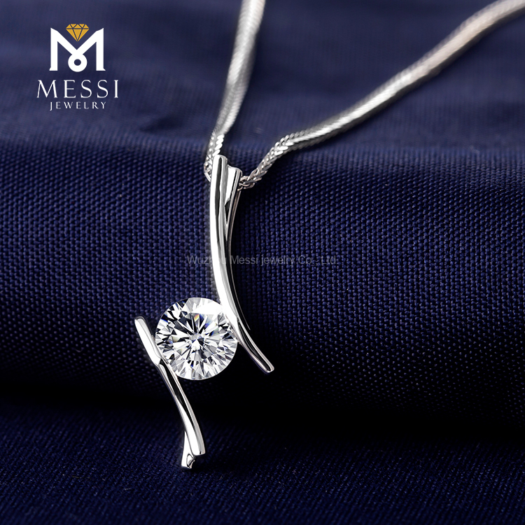 Messi Alahas - MS-206 Messi Alahas nga suga 14k 18k puti nga bulawan 1ct DEF moissanite necklace pendant nga regalo para sa inahan 2020 Kwintas 8