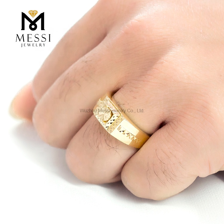 Messi Alahas - Messi Alahas gipahiangay nga luho 14k 18k yellow nga singsing nga bulawan alang sa mga lalaki nga Custom nga Alahas 16