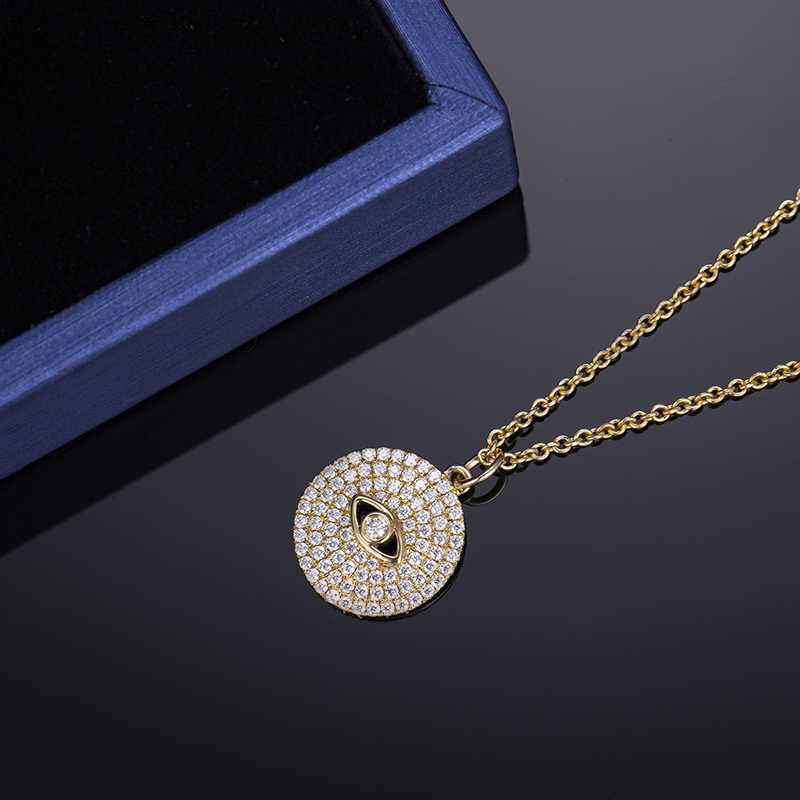 Messi Jewelry - MS-419 14K gold jewelry custom eys moissanite pendant necklace Moissanite Gold Jewelry 9