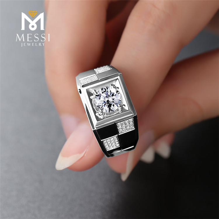 Messi Alahas - Messi Alahas 18k puti nga bulawan moissanite engagement singsing sa kasal luho 14k 18k puti nga bulawan nga singsing moissanite men singsing Mga Lalaki nga Singsing 10