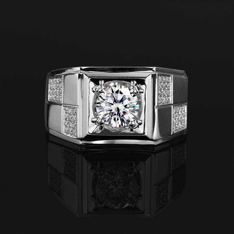 Messi Alahas - Messi Alahas 18k puti nga bulawan moissanite engagement singsing sa kasal luho 14k 18k puti nga bulawan nga singsing moissanite men singsing Mga Lalaki nga Singsing 16