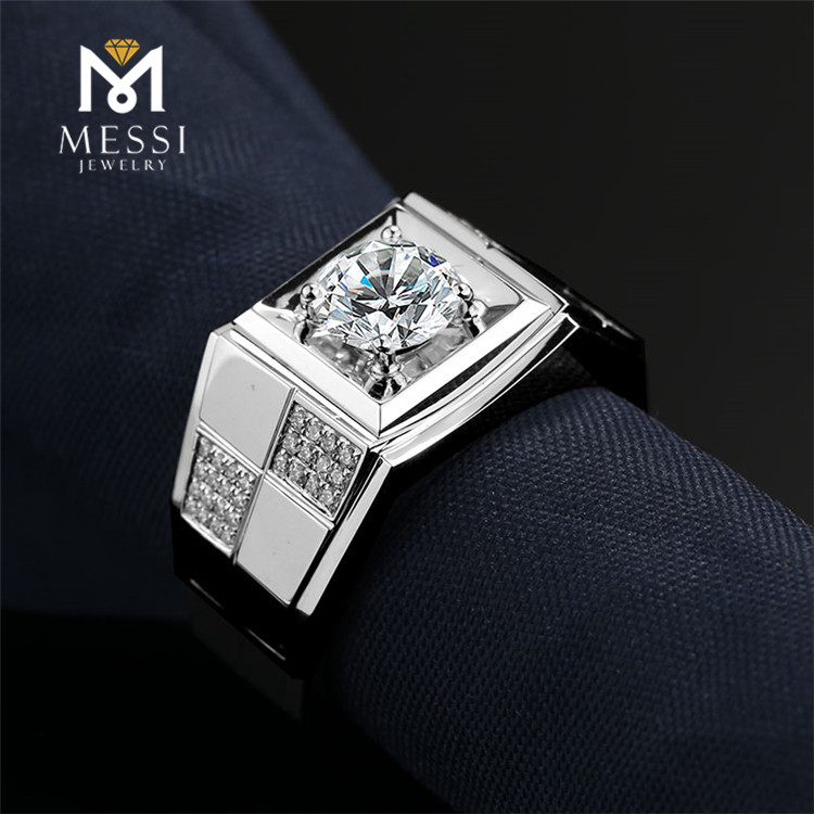 Messi Alahas - Messi Alahas 18k puti nga bulawan moissanite engagement singsing sa kasal luho 14k 18k puti nga bulawan nga singsing moissanite men singsing Mga Lalaki nga Singsing 12