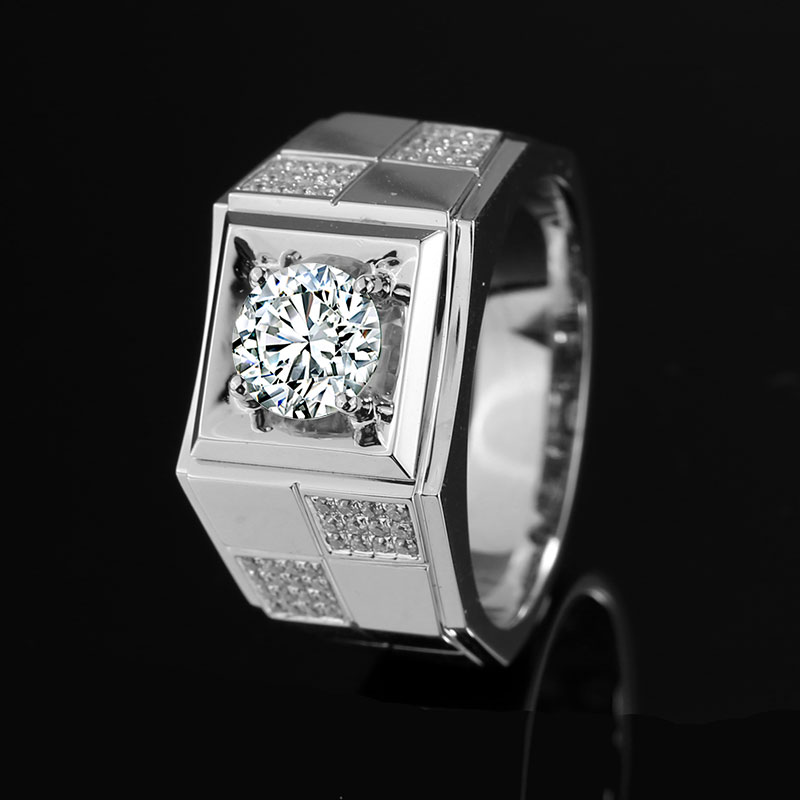 Messi Alahas - Messi Alahas 18k puti nga bulawan moissanite engagement singsing sa kasal luho 14k 18k puti nga bulawan nga singsing moissanite men singsing Mga Lalaki nga Singsing 14