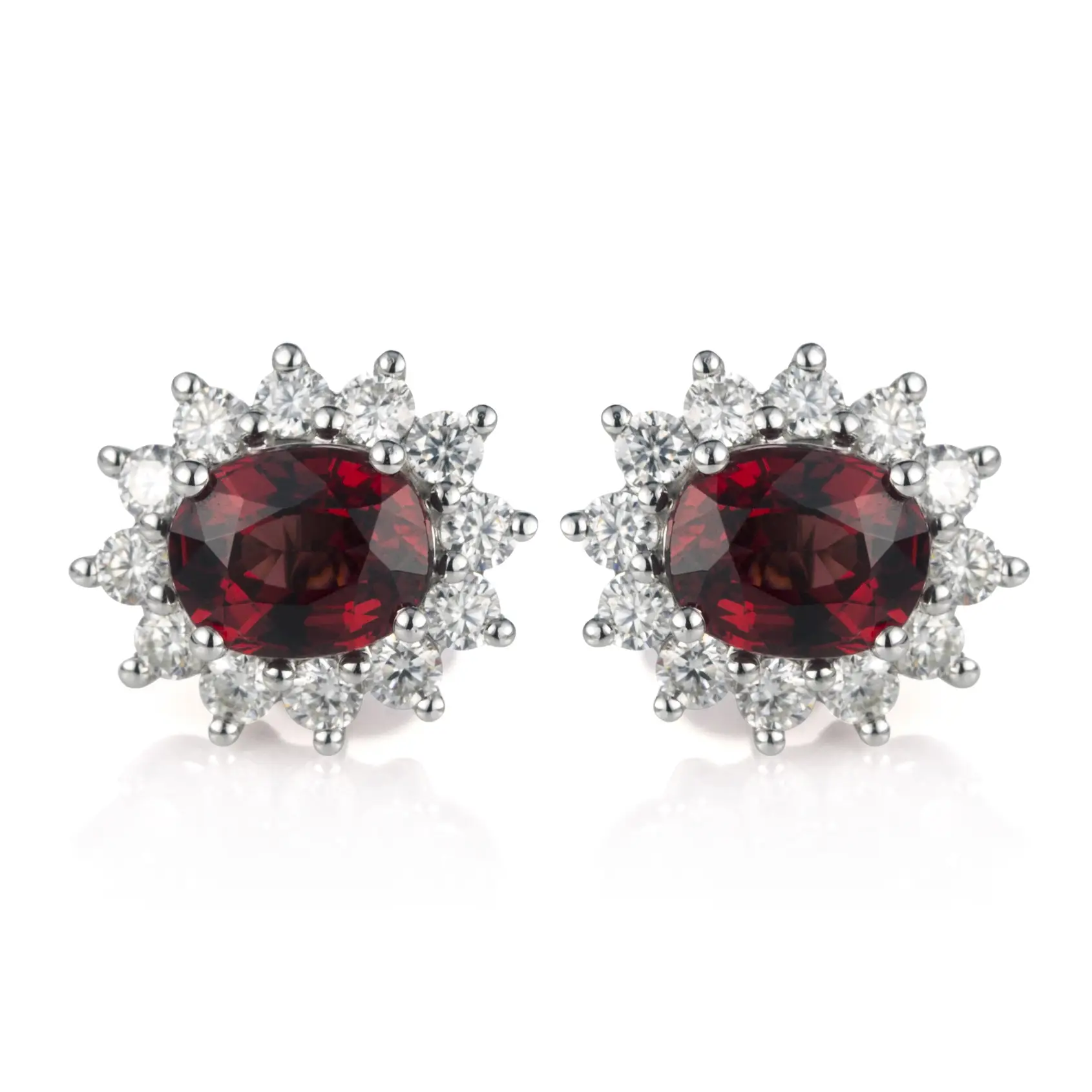 Gioielli Messi - Orecchini Flowers Gioielli Gioielli Messi 14K 18K Garnet in oro bianco dalla moda per donne Orecchini per feste laborali creati gioielli smeraldi 1