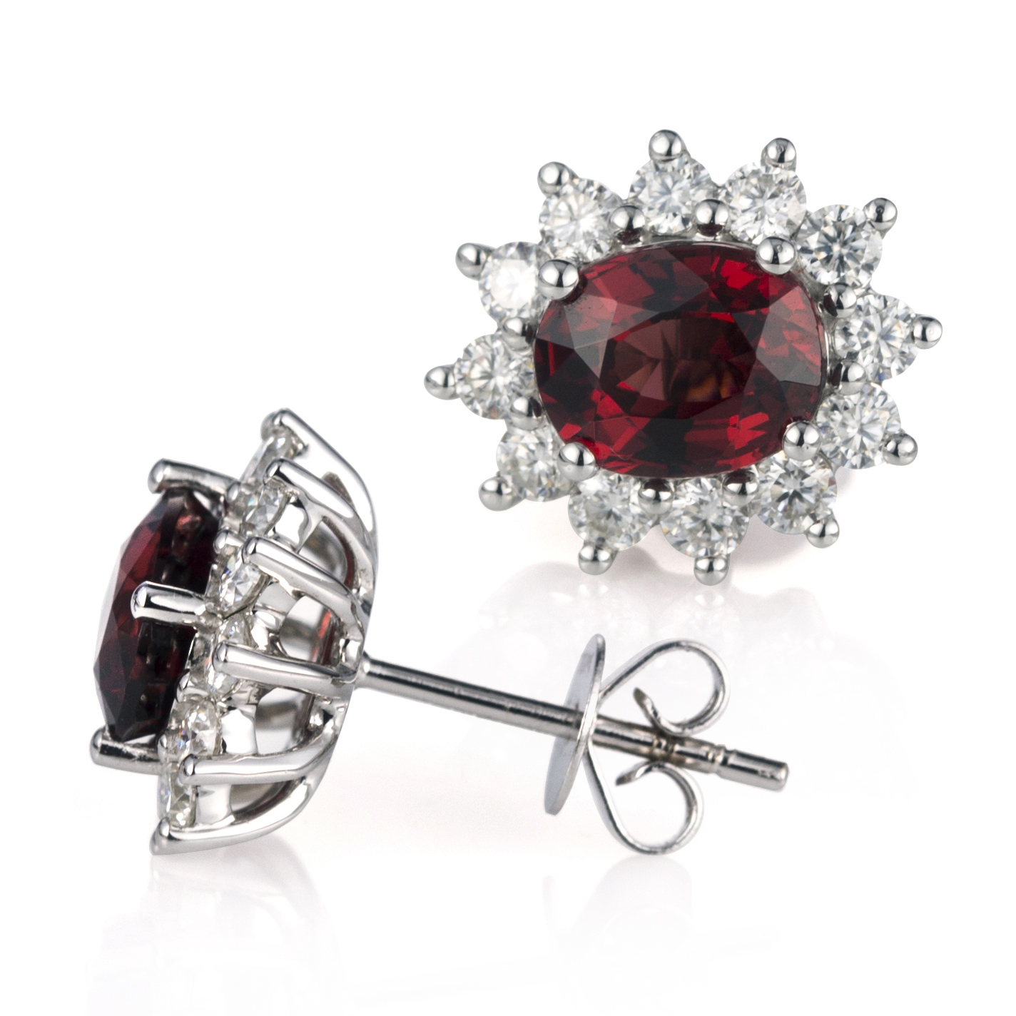 Messi Alahas - Bulaklak nga Ariyos alahas Messi Alahas 14K 18K White Gold Garnet gikan sa fashion alang sa mga babaye nga regalo Party Earrings Lab Gibuhat Emerald Alahas 9