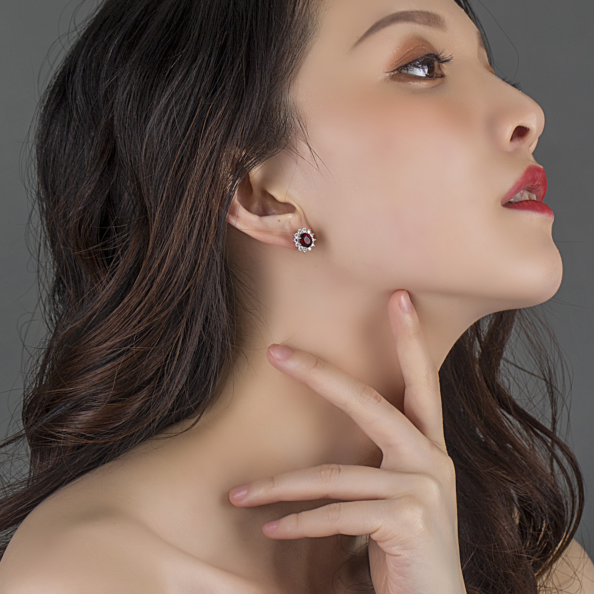 Messi Alahas - Bulaklak nga Ariyos alahas Messi Alahas 14K 18K White Gold Garnet gikan sa fashion alang sa mga babaye nga regalo Party Earrings Lab Gibuhat Emerald Alahas 13