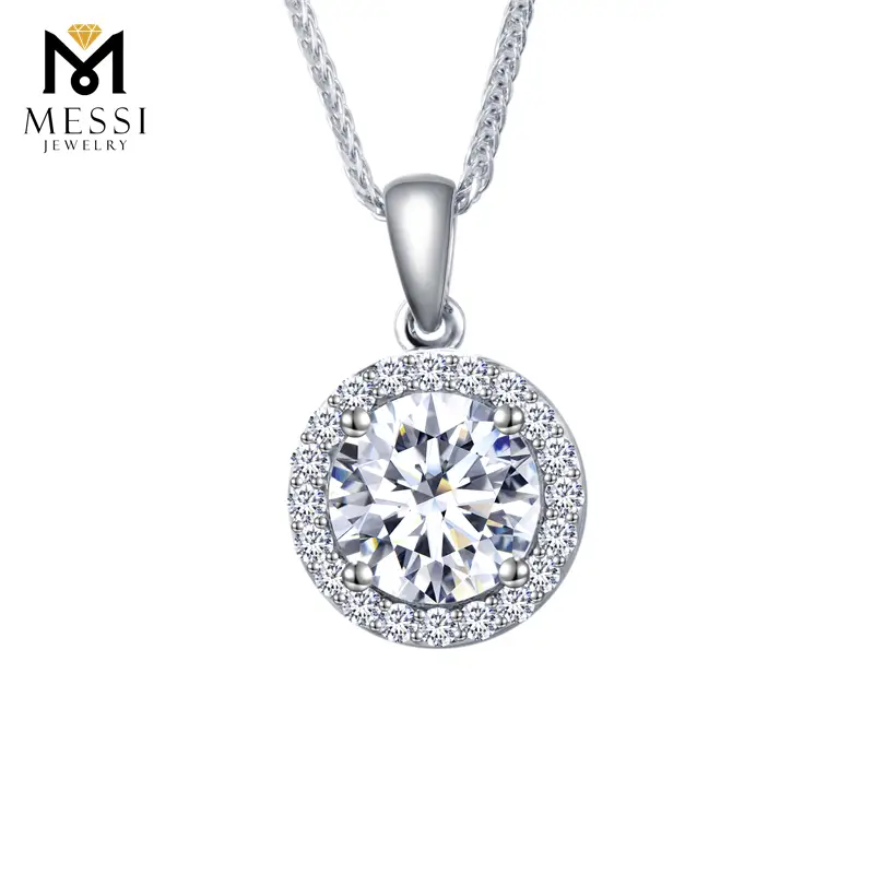 Gioielli Messi - Gioielli Messi MS -372 PREZZO PREZZO BIHE GOLD WHITE 2CT MOISSanite personalizzato 2021 Ultimo stile Women Necklace Moissanite Gold Jewelry 1