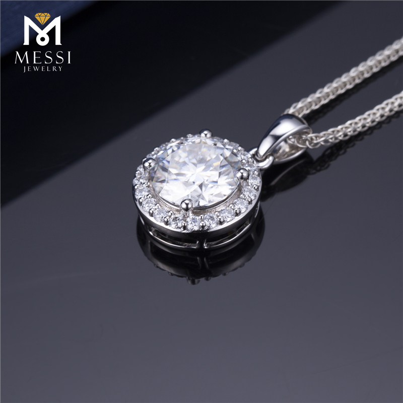 Multi-functional Messi Jewelry- 18K White Gold Moissanite Necklace 10