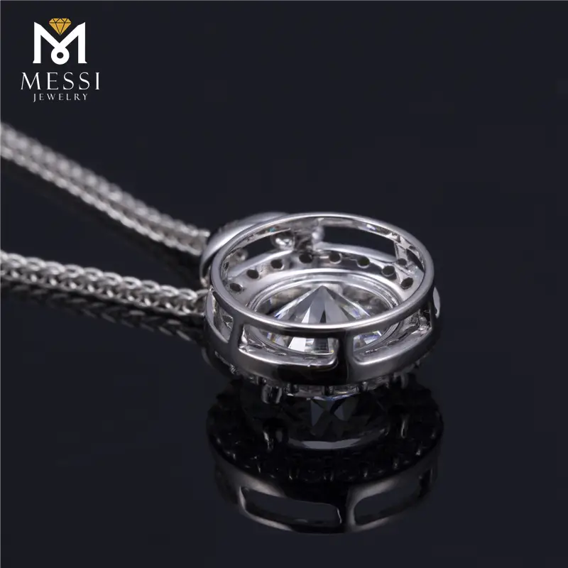 Multi-functional Messi Jewelry- 18K White Gold Moissanite Necklace 6