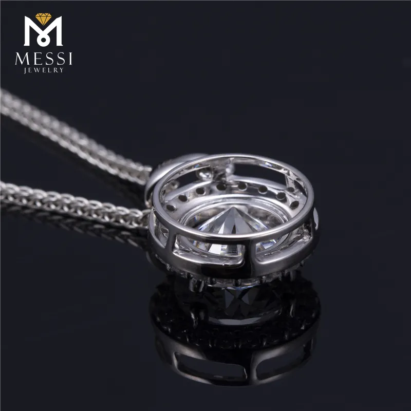 Multi-functional Messi Jewelry- 18K White Gold Moissanite Necklace 6