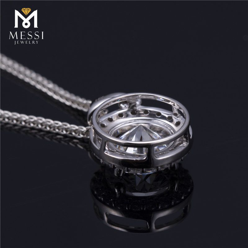 Multi-functional Messi Jewelry- 18K White Gold Moissanite Necklace 12