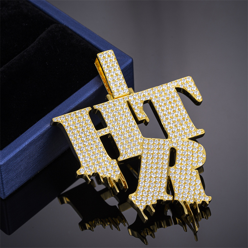 Messi Jewelry - MS-302 HTR Custom Hip Hop Pendent White Gold Yellow Gold Planted Necklace Custom Jewelry 9
