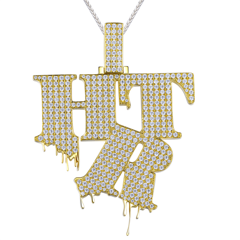 Messi Jewelry - MS-302 HTR Custom Hip Hop Pendent White Gold Yellow Gold Planted Necklace Custom Jewelry 8